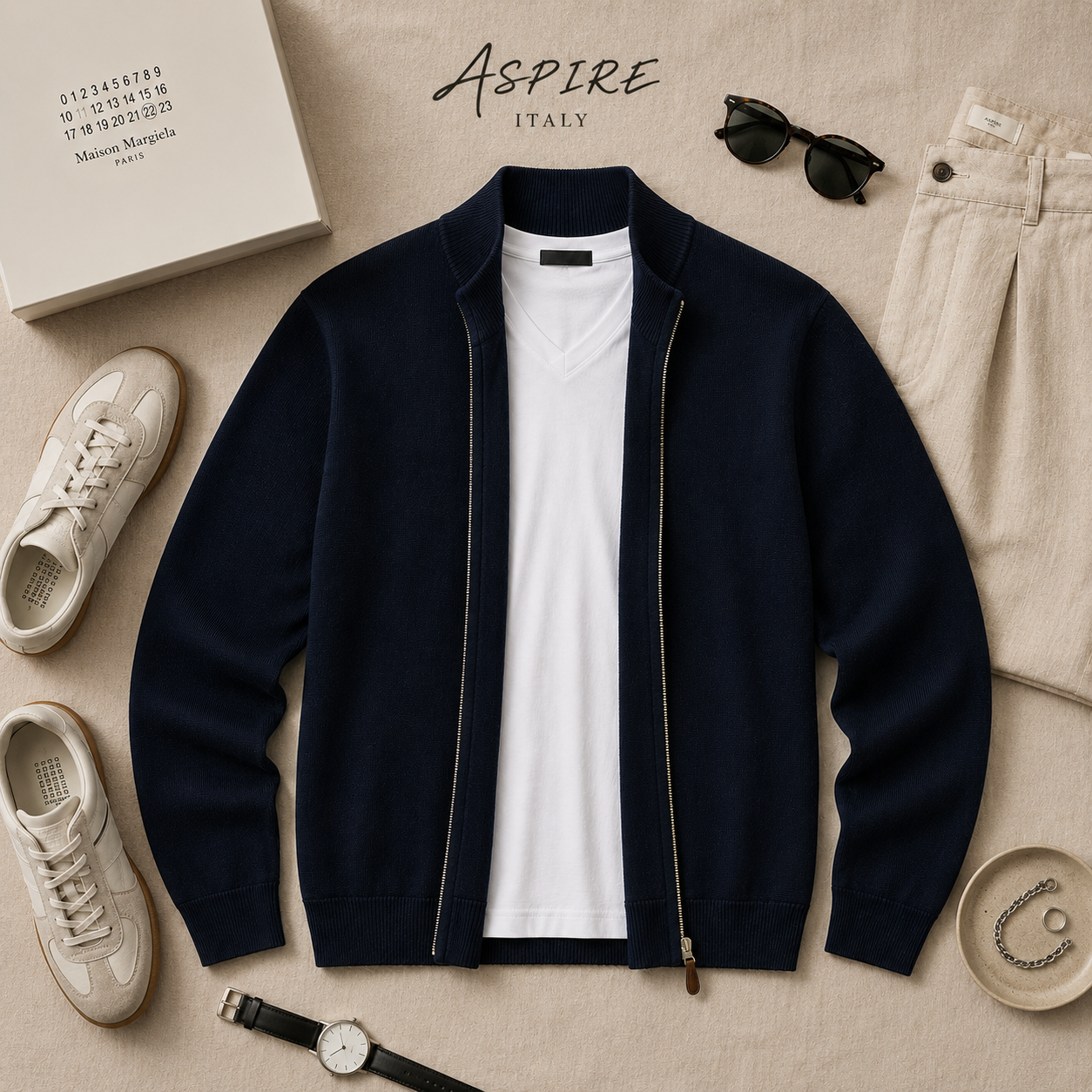 Full Zipper Knitted Jacket