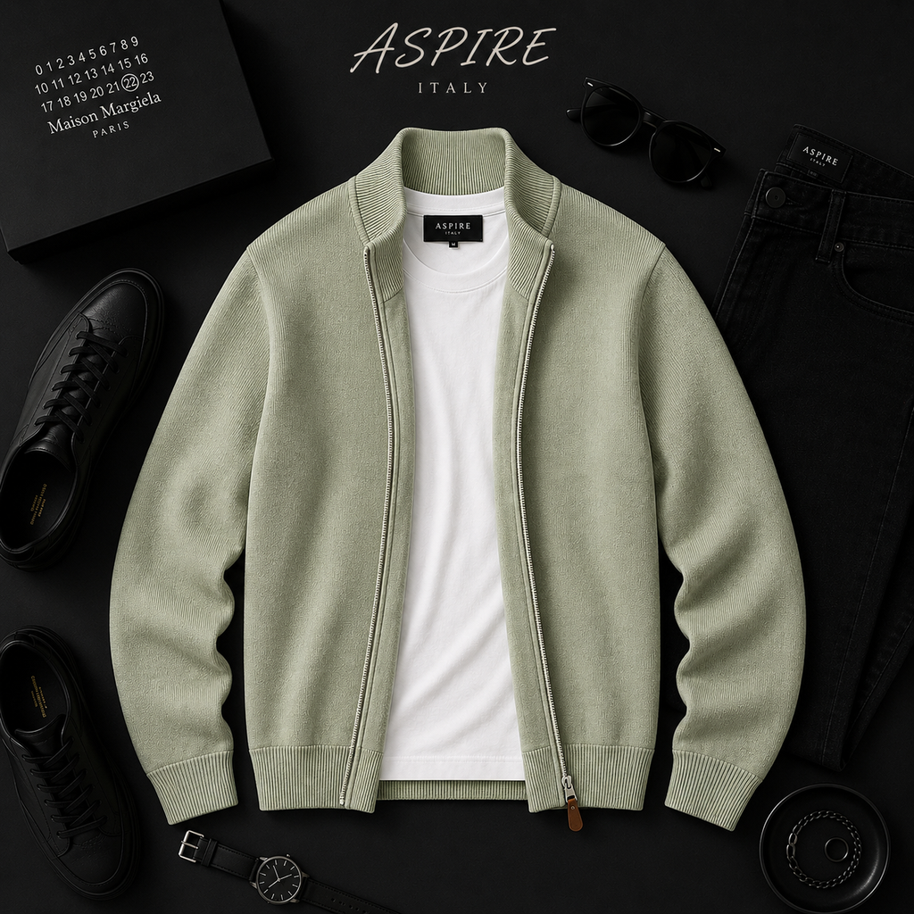 Full Zipper Knitted Jacket