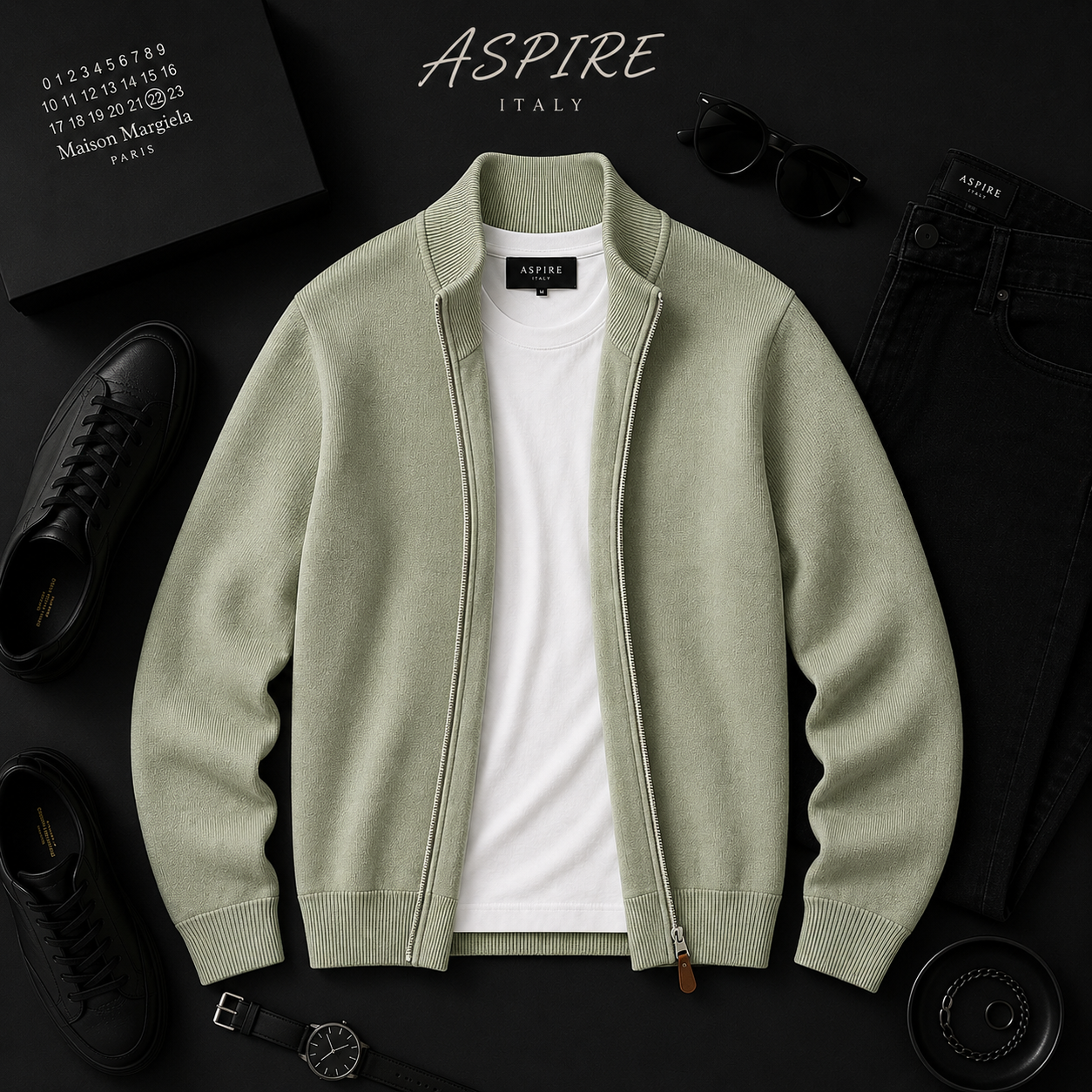 Full Zipper Knitted Jacket