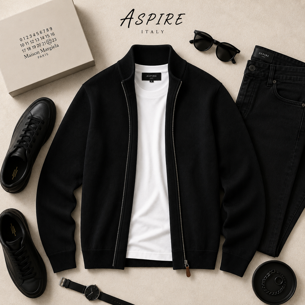 Full Zipper Knitted Jacket