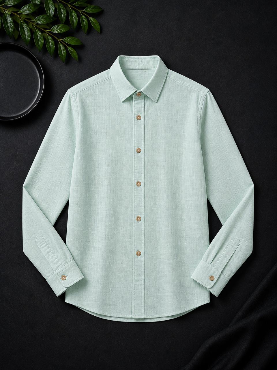 Linen Shirt Long Sleeve with Collar