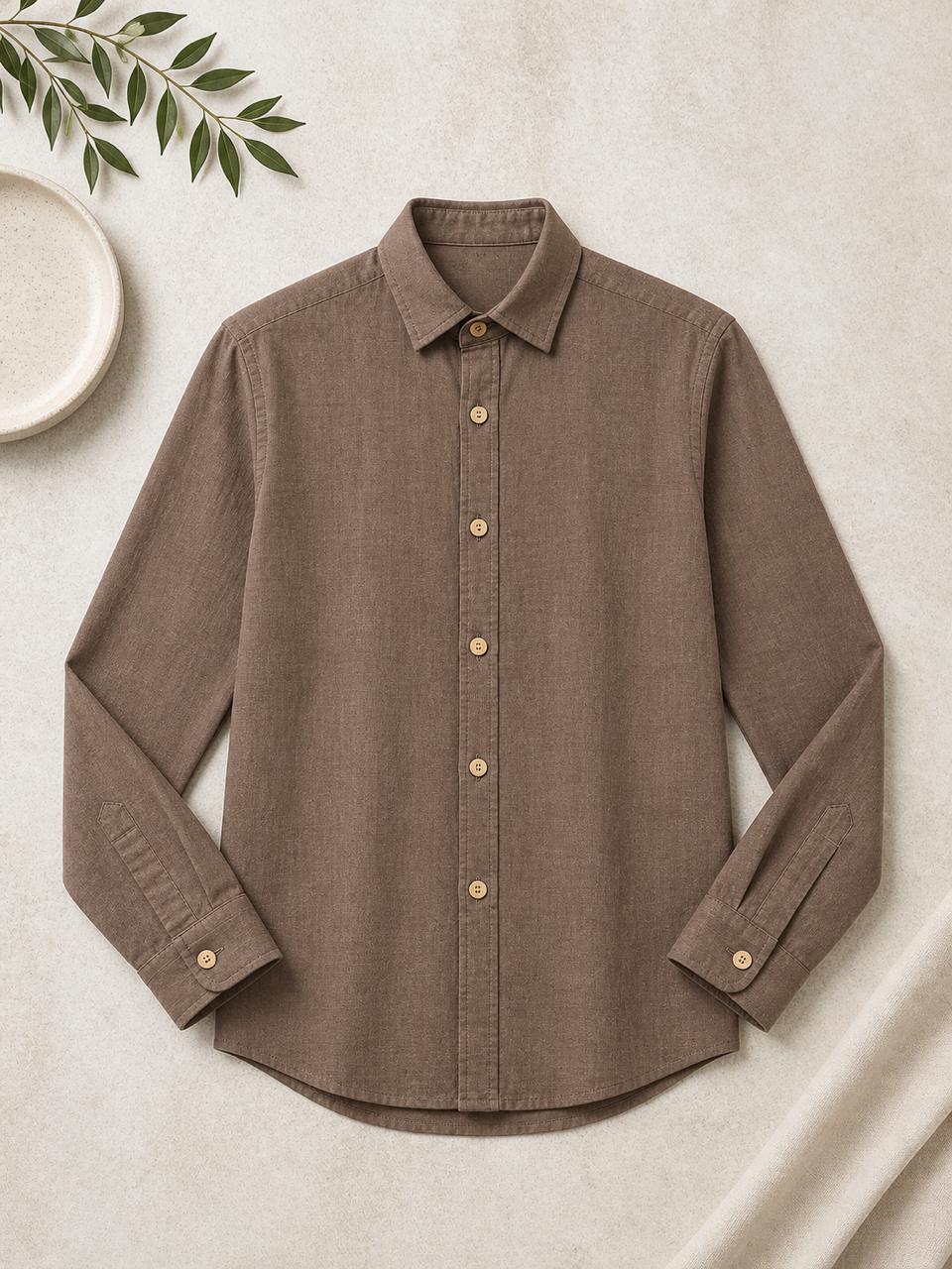 Linen Shirt Long Sleeve with Collar