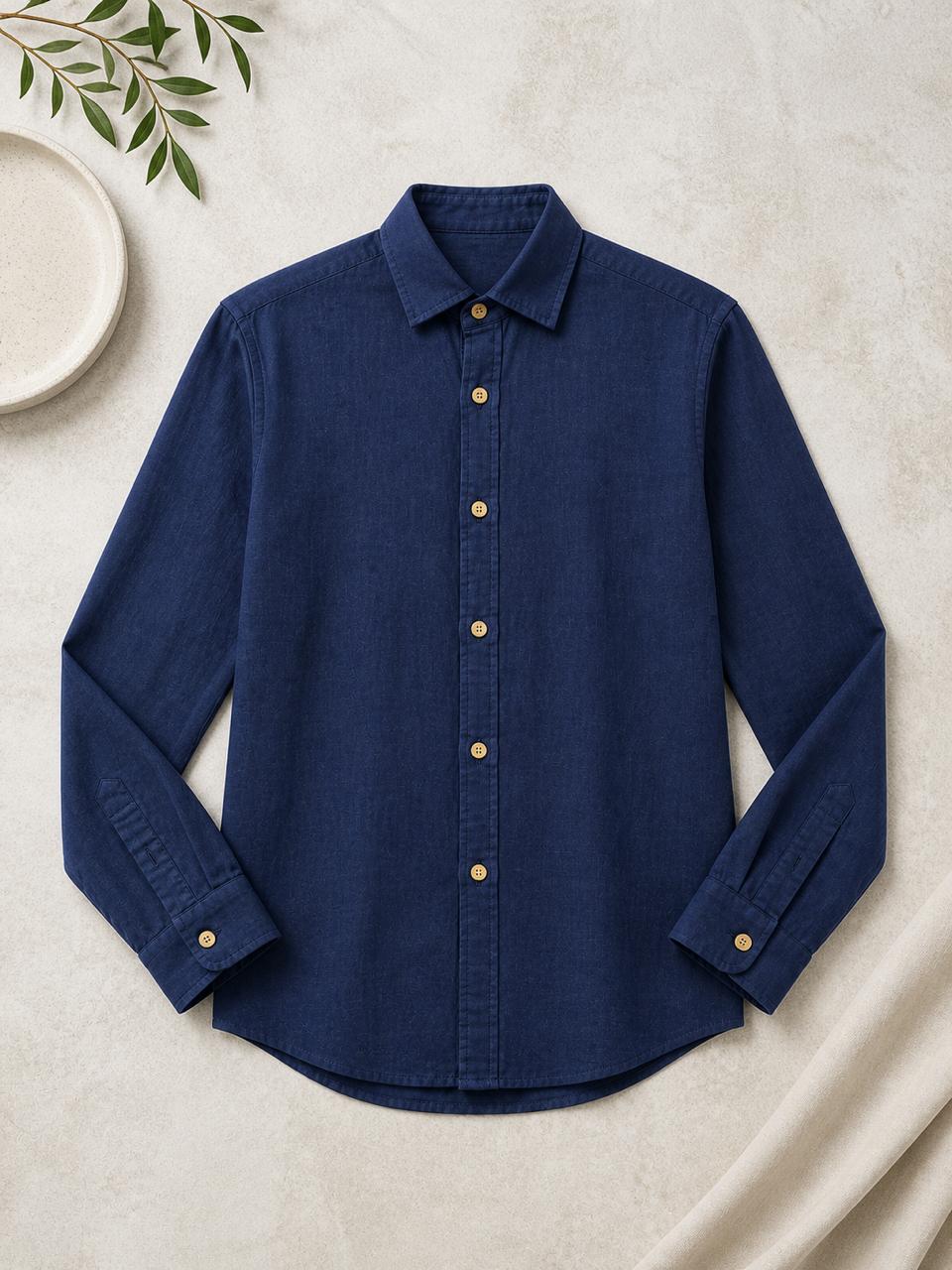 Linen Shirt Long Sleeve with Collar