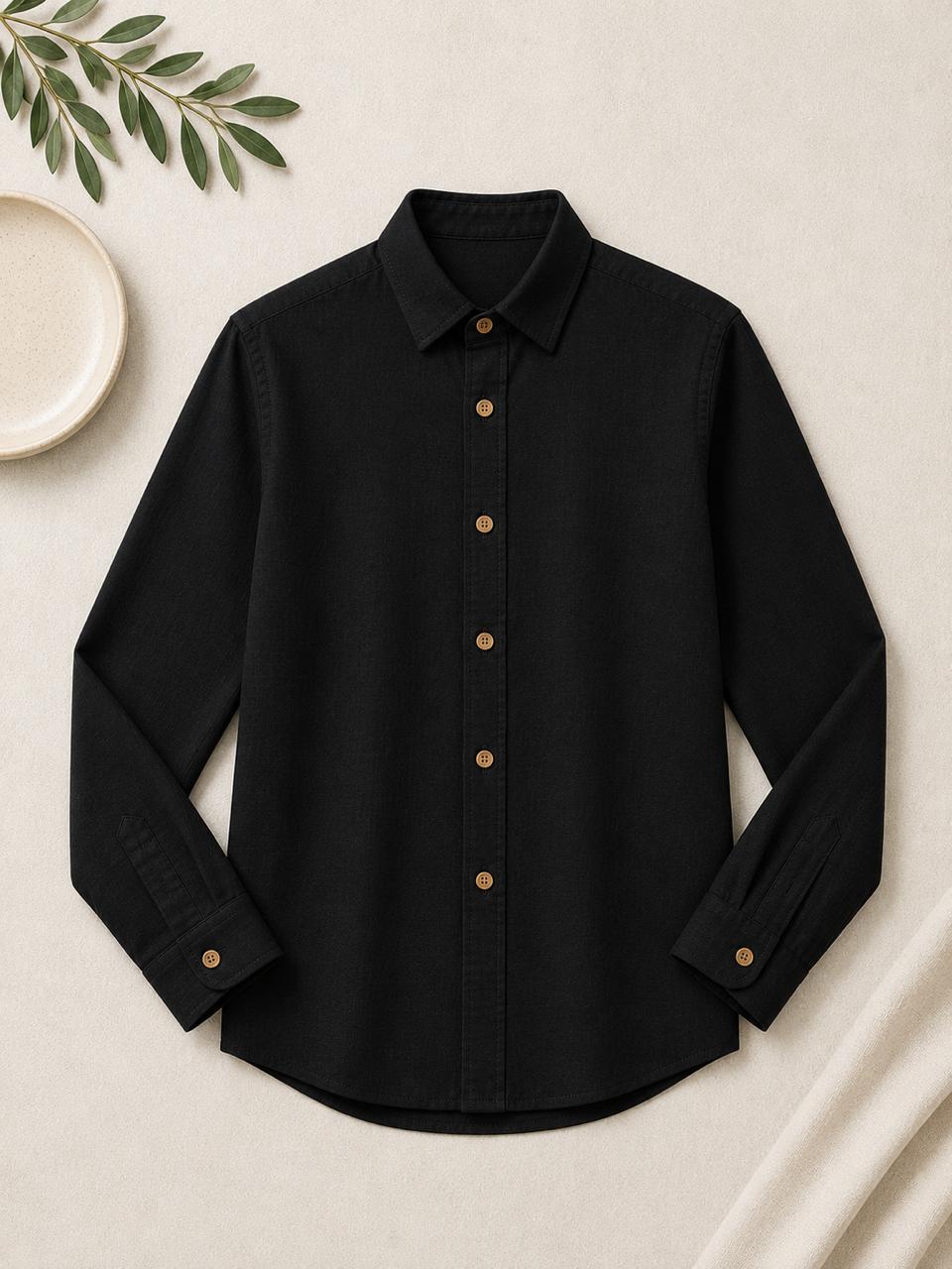Linen Shirt Long Sleeve with Collar