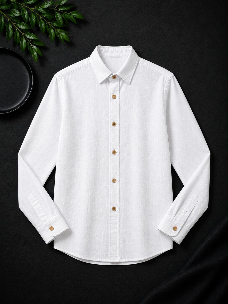 Linen Shirt Long Sleeve with Collar