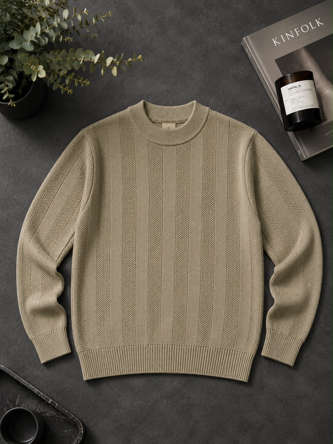 Textured Turtle Neck