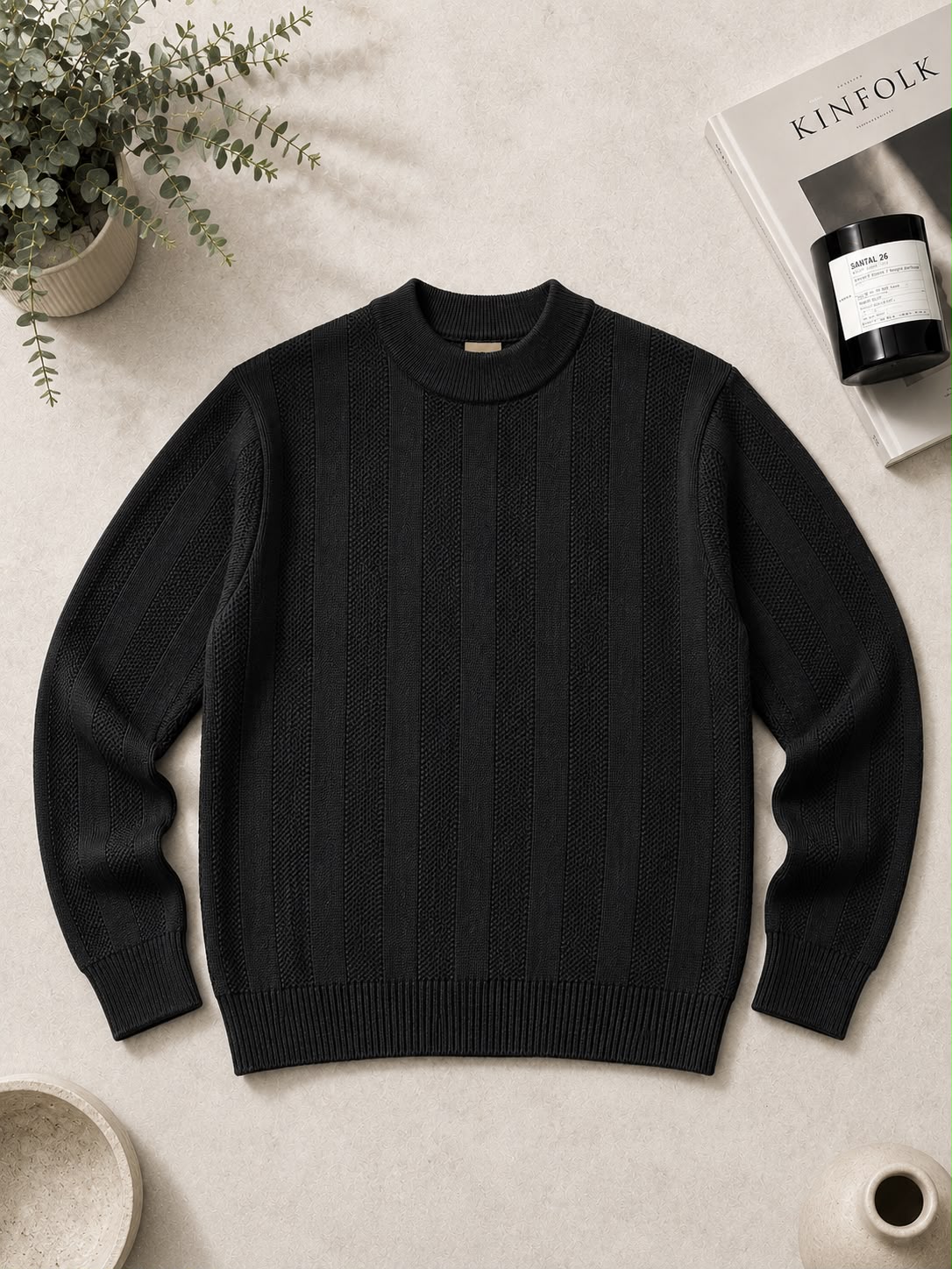 Textured Turtle Neck