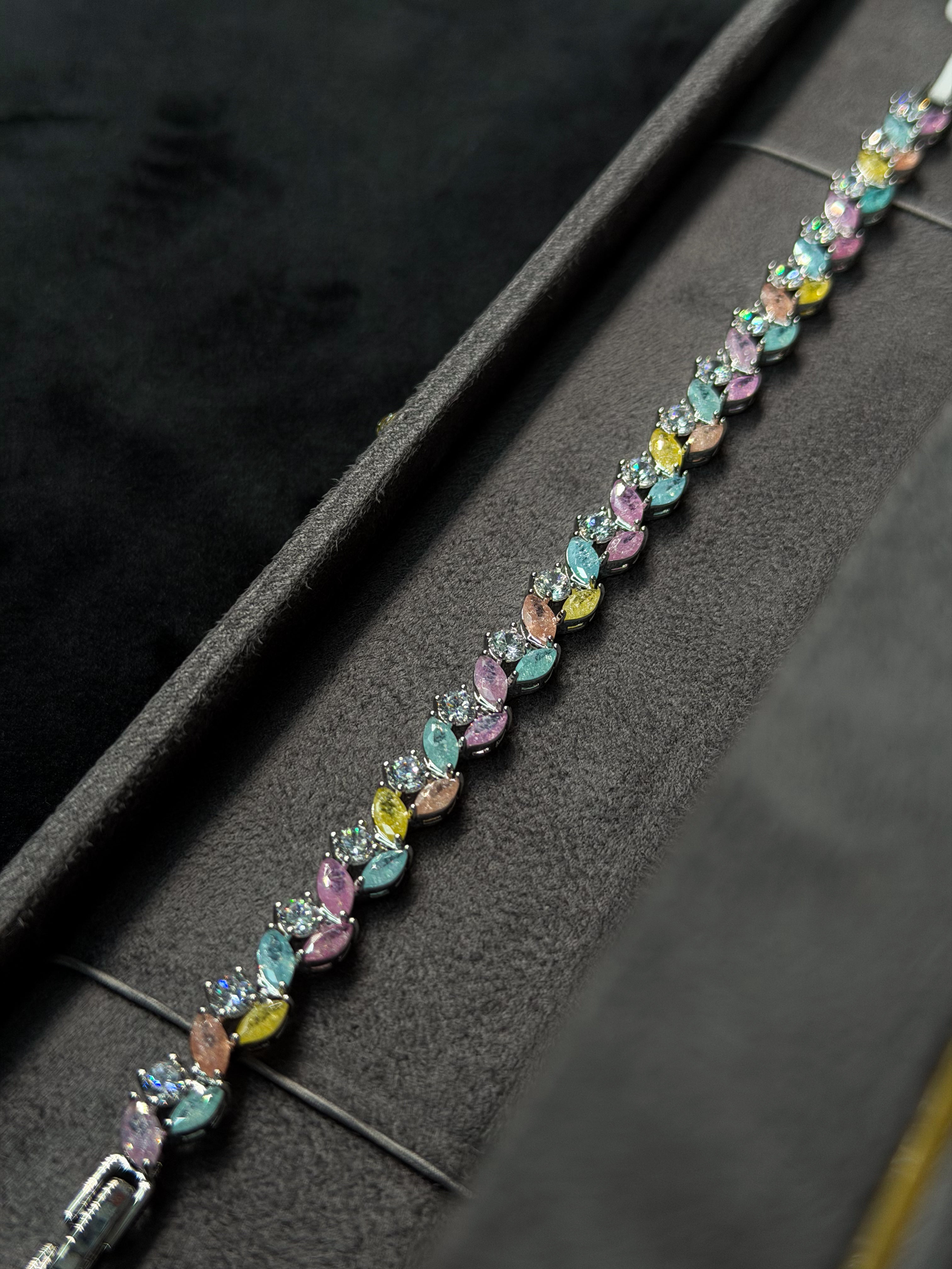 Pastel Petals Tennis Bracelet