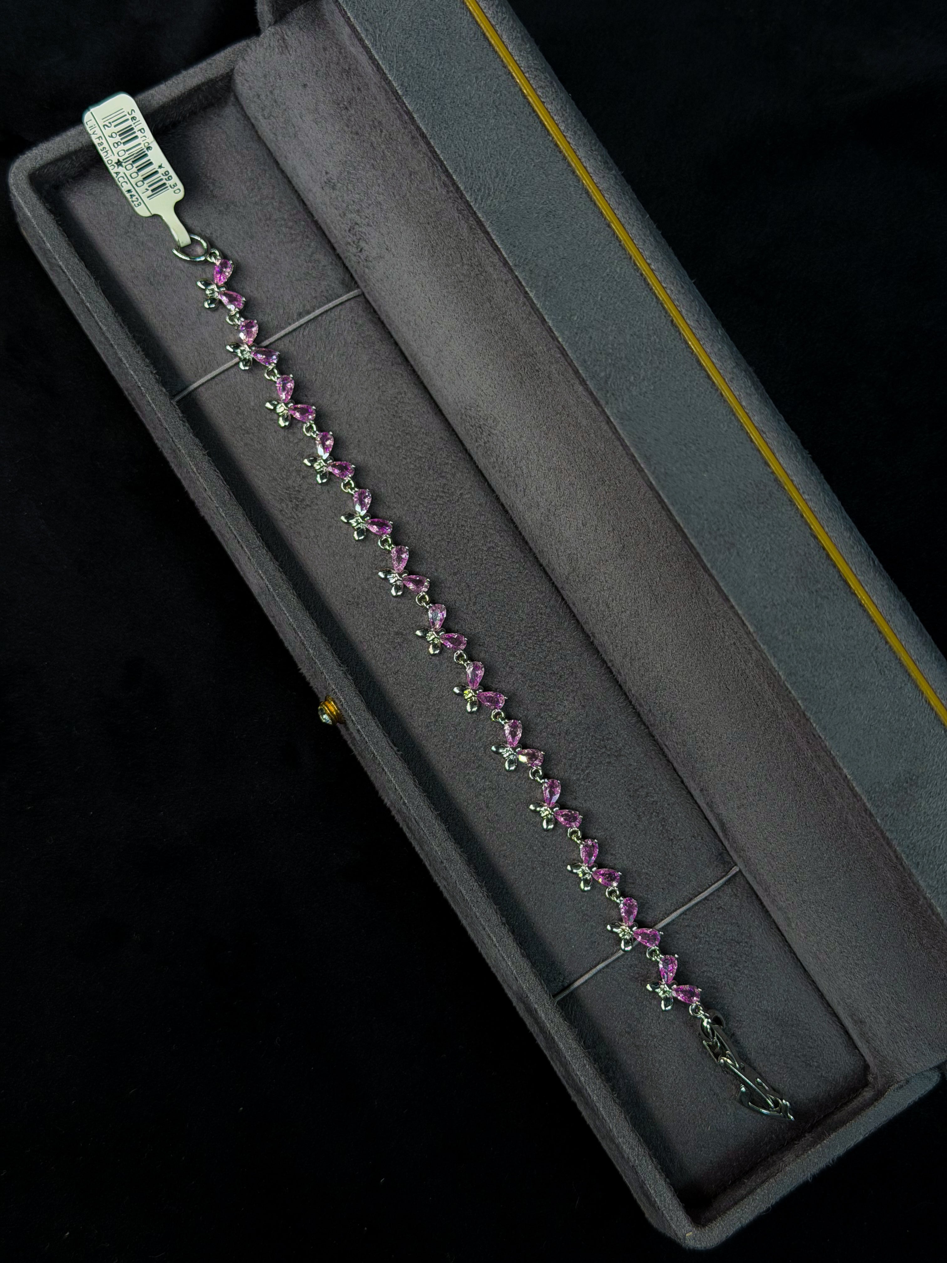 Purple Blossom Tennis Bracelet