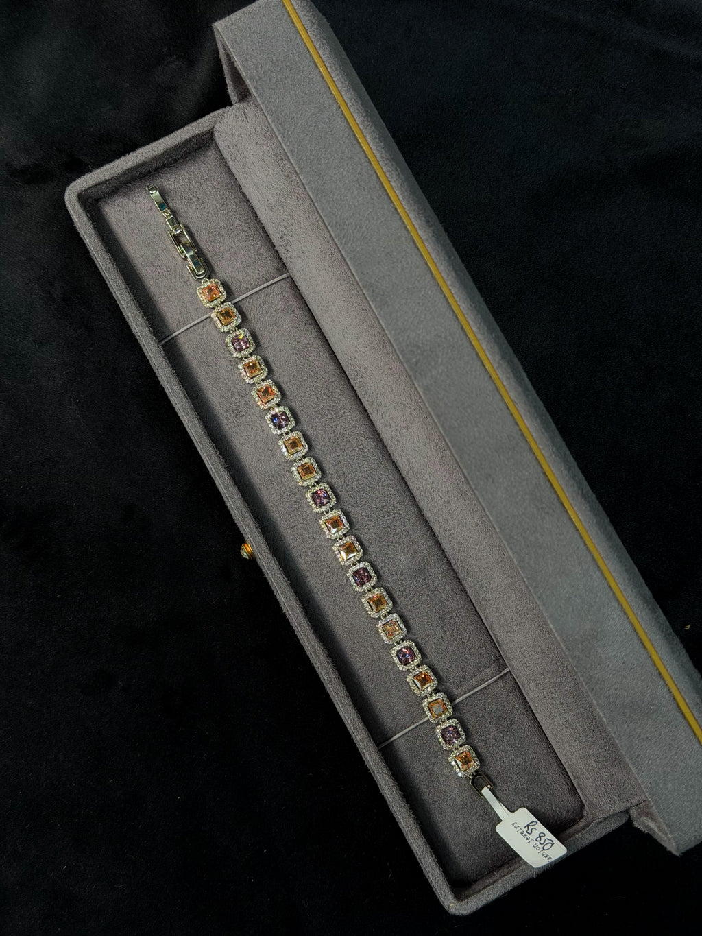 Square Champagne Tennis Bracelet