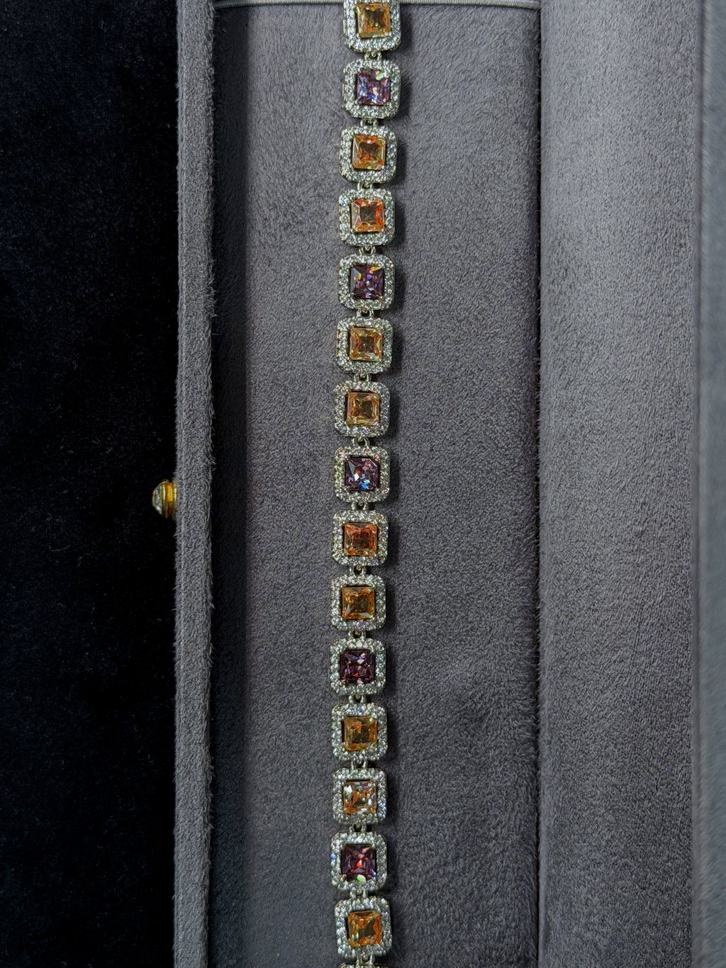Square Champagne Tennis Bracelet