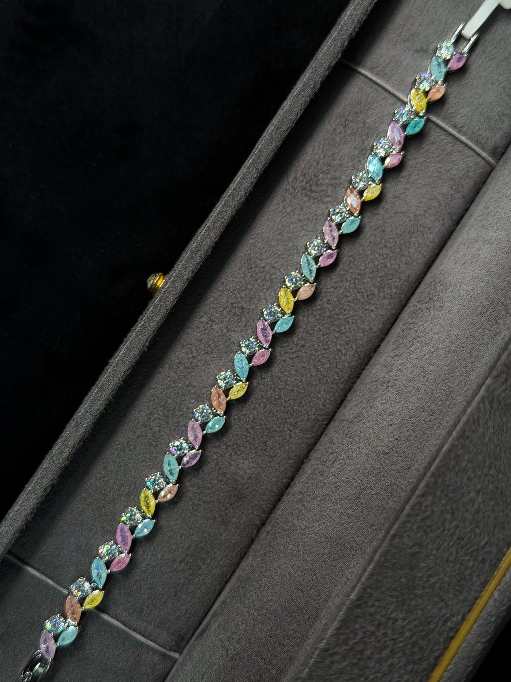Pastel Petals Tennis Bracelet