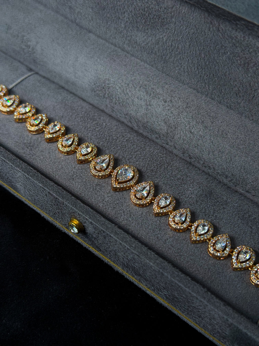 Rosegold Droplet Tennis Bracelet