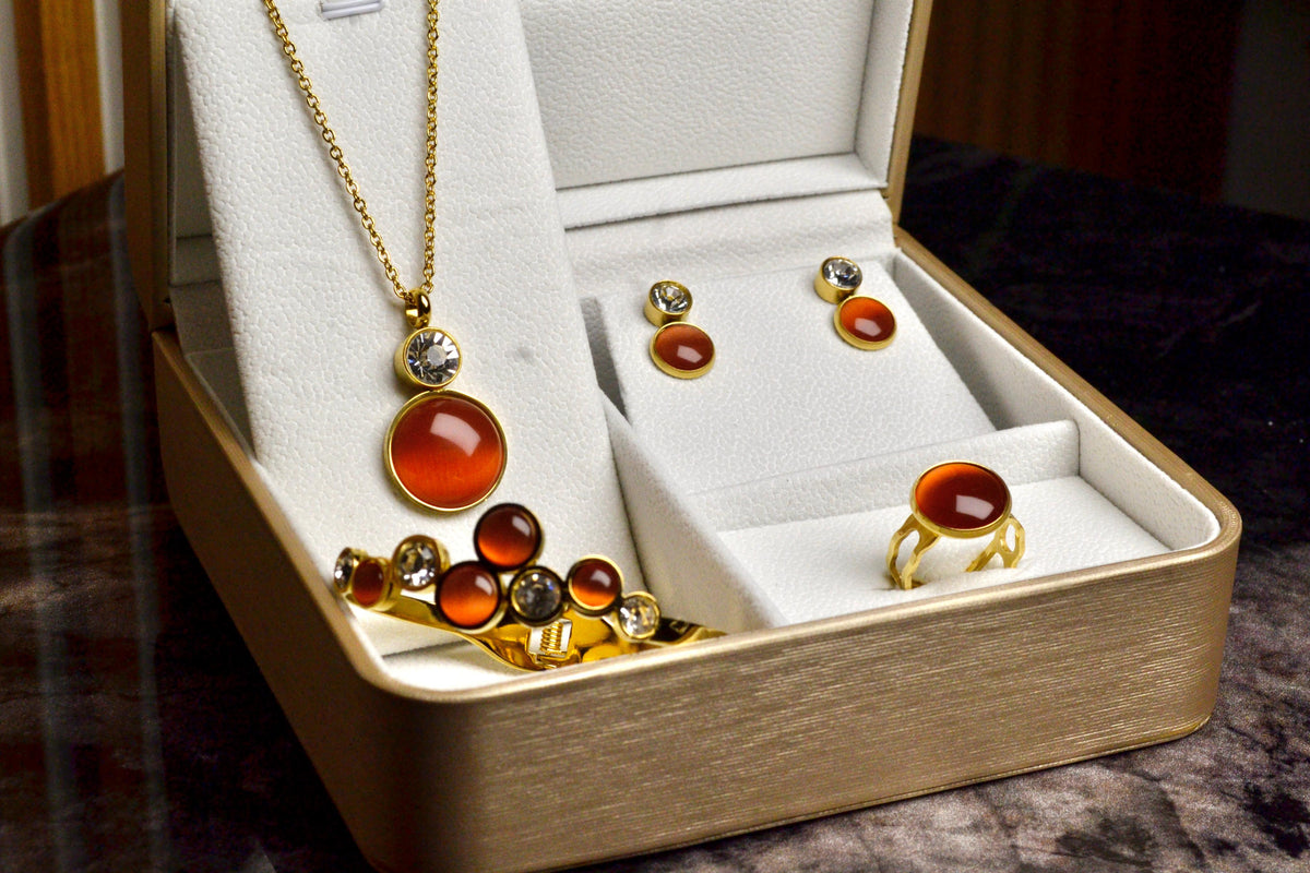 Amber Gemstone Jewelry Set