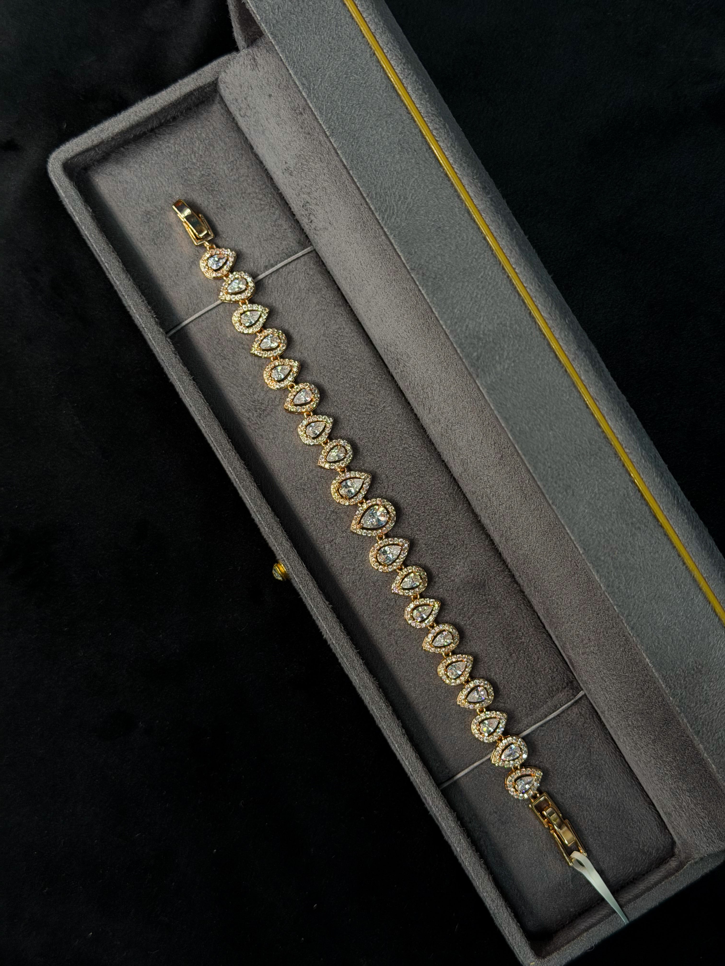 Rosegold Droplet Tennis Bracelet