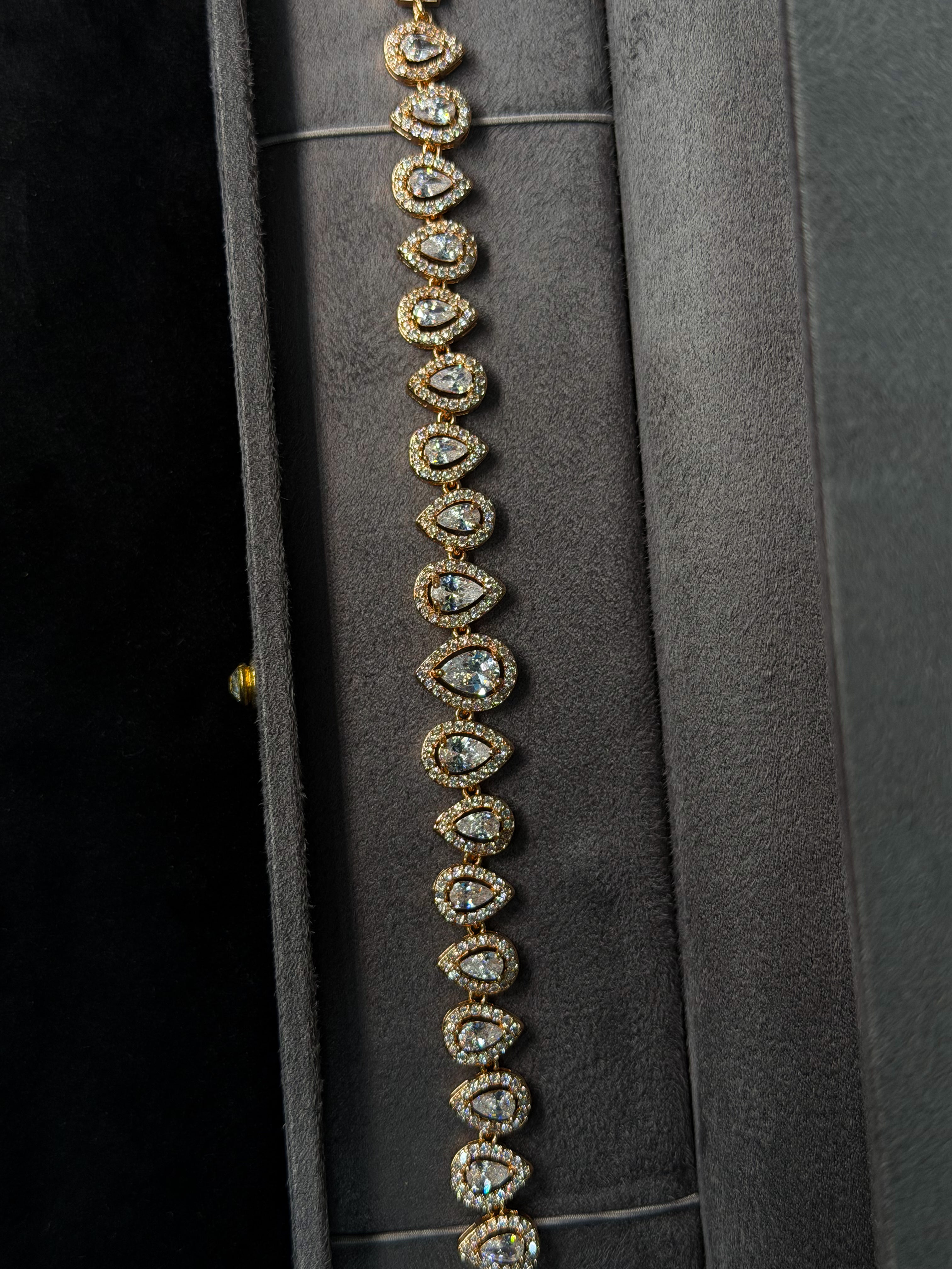 Rosegold Droplet Tennis Bracelet